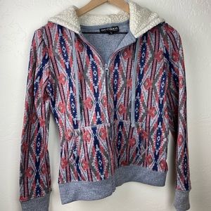 Thick Zip Up Aztec Jacket